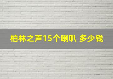 柏林之声15个喇叭 多少钱